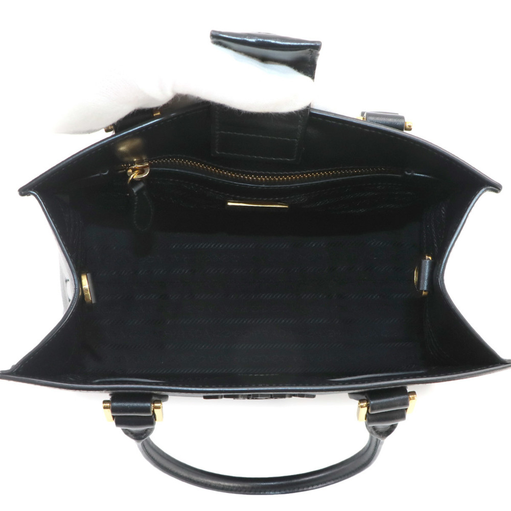 Prada Saffiano 2-way Hand/Shoulder Handbag, Leather, Nero Black, Gold Hardware - Picture 6 of 10